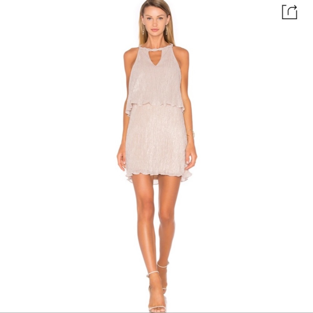 NWT Ella Moss Cerine Dress Metallic Pink Tiered